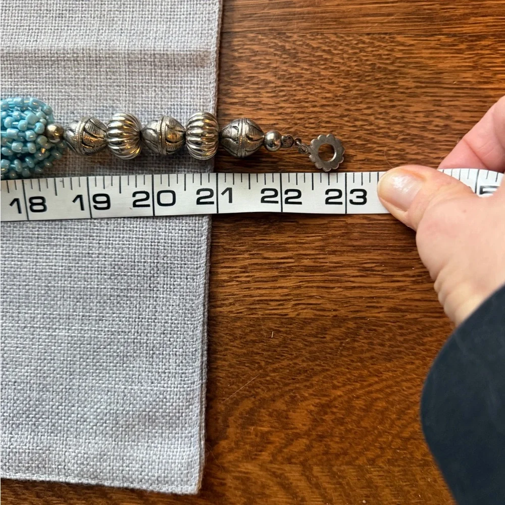 Blue Multi-Strand Beaded Necklace | Statement Piece | Layered Seed Beads